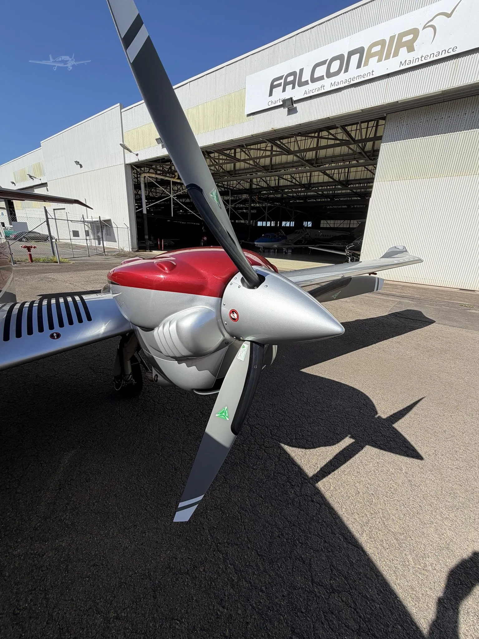 Exterior view of a 2022 DIAMOND DA62, VH-XWJ.