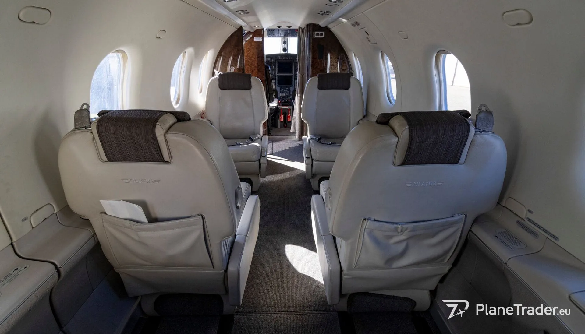 Cabin interior of a 2008 Pilatus.