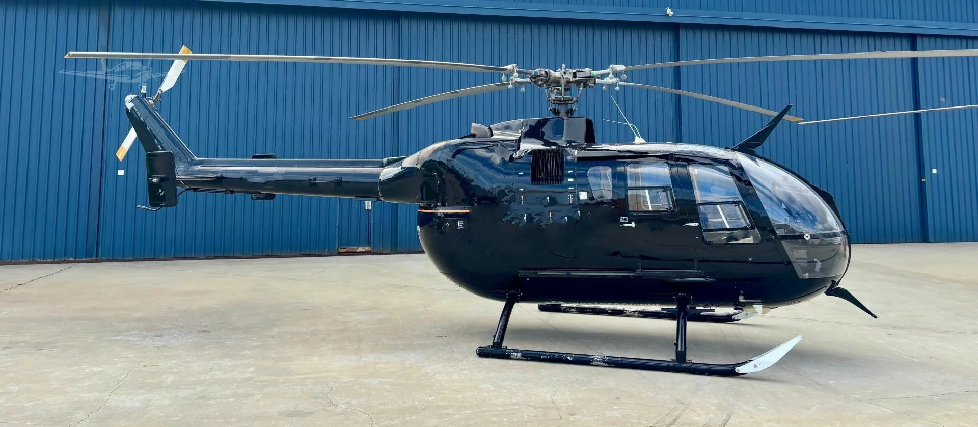 Exterior view of a 1993 EUROCOPTER BO105LS A-3.
