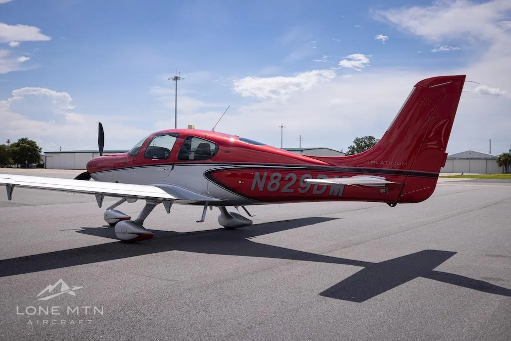 Exterior view of a 2022 Cirrus SR22 G6 GTS.