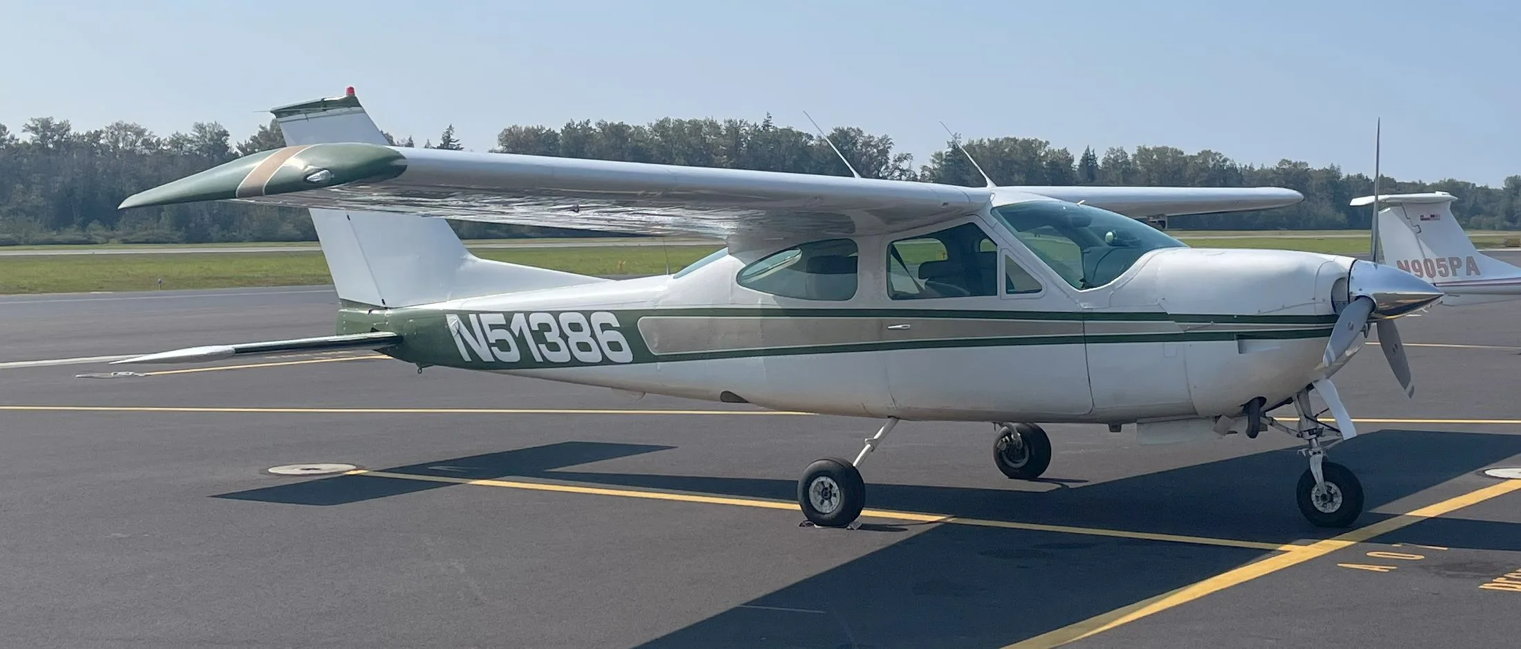 Exterior view of a 1977, N51386.