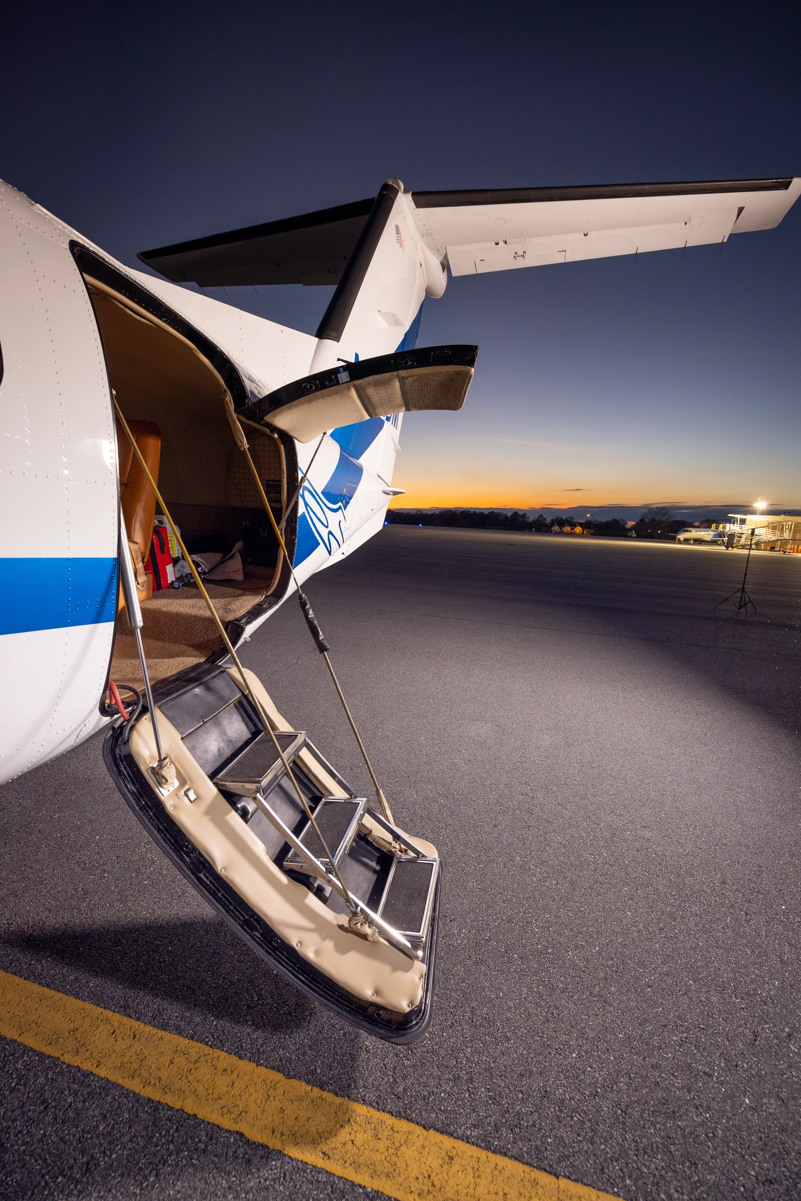 Exterior view of a 1981 Piper Cheyenne III, N332SM.