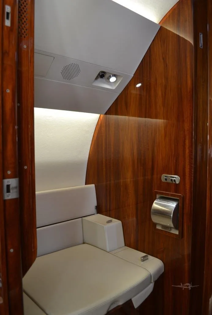Cabin interior of a 2009 DASSAULT FALCON 2000LX.
