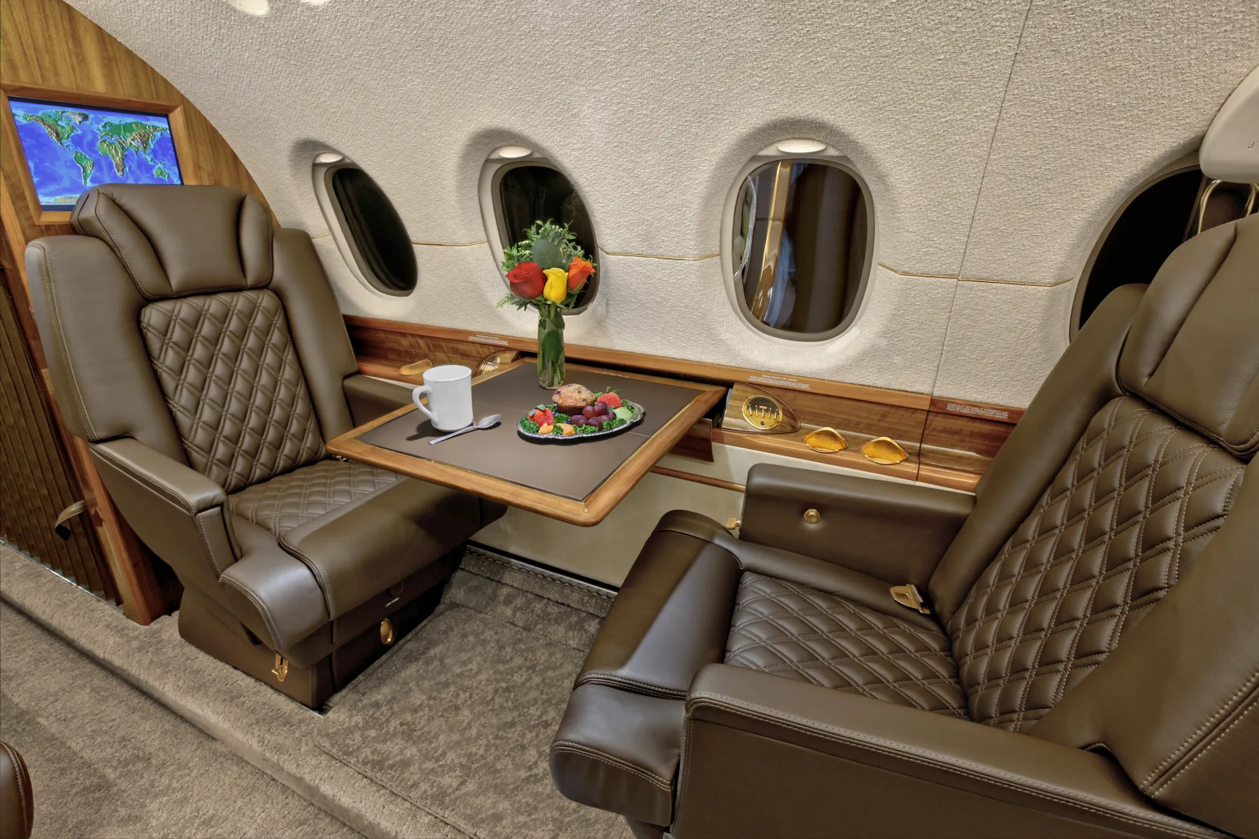 Cabin interior of a Hawker 800XP –.