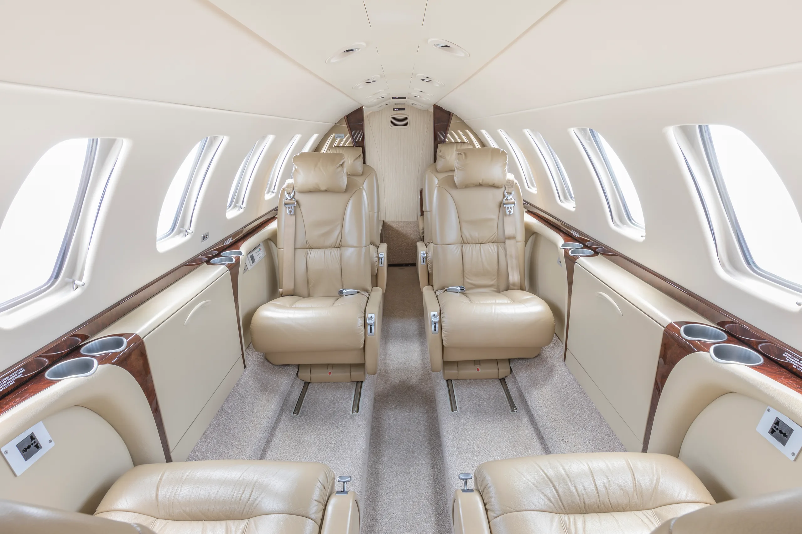 Cabin interior of a 2011 Cessna Citation CJ3.