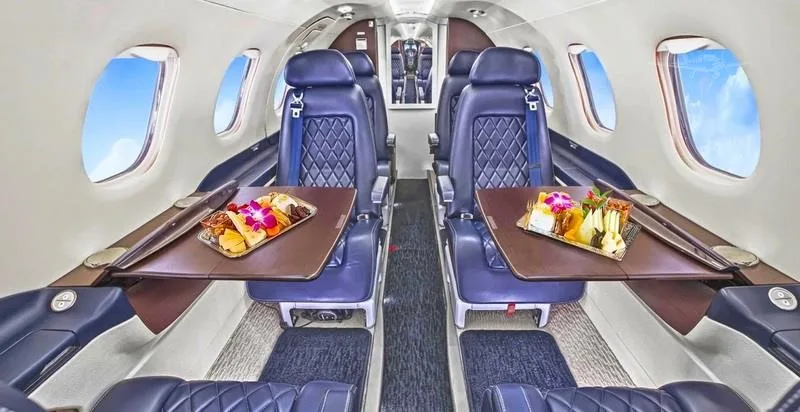 Cabin interior of a 2012 EMBRAER PHENOM 300.
