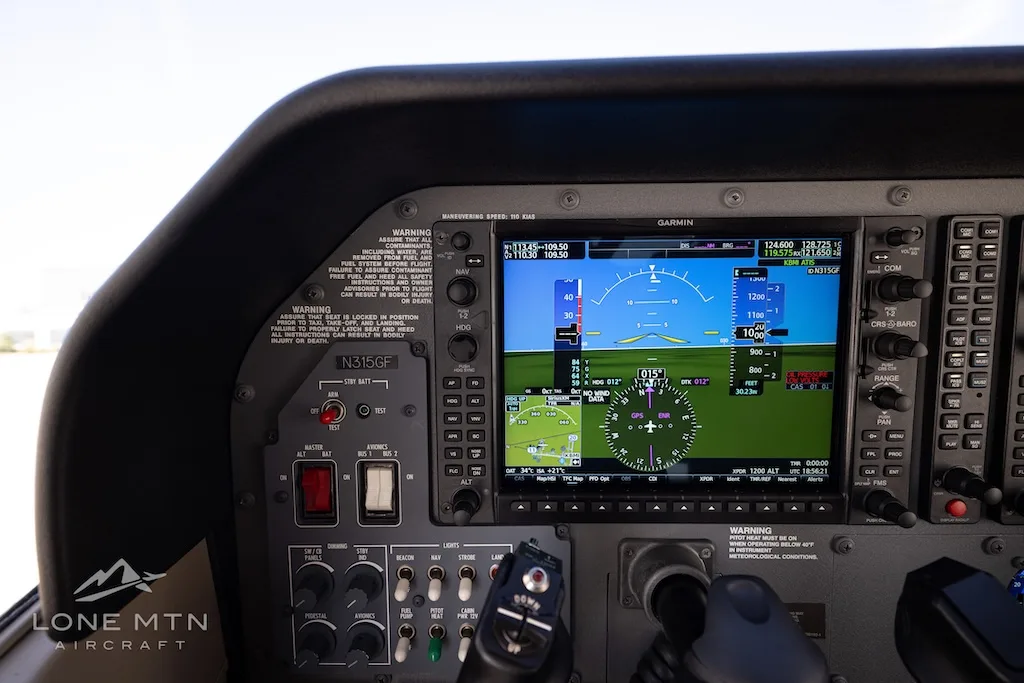 Avionics suite of a 2023 Cessna T182T.