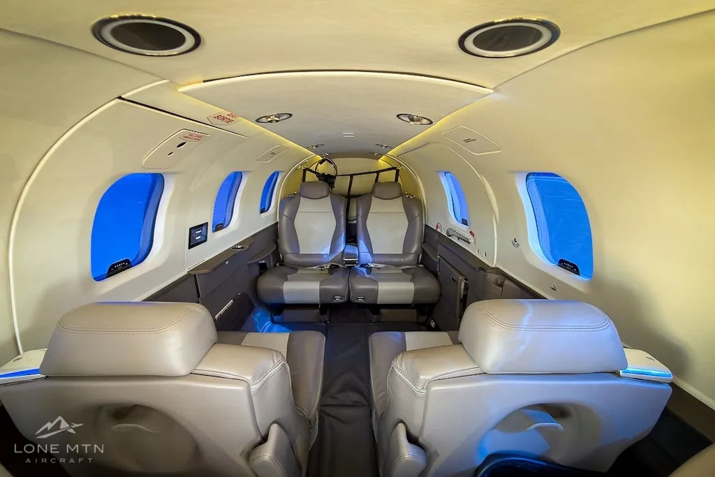 Cabin interior of a 2022 Daher TBM 960.