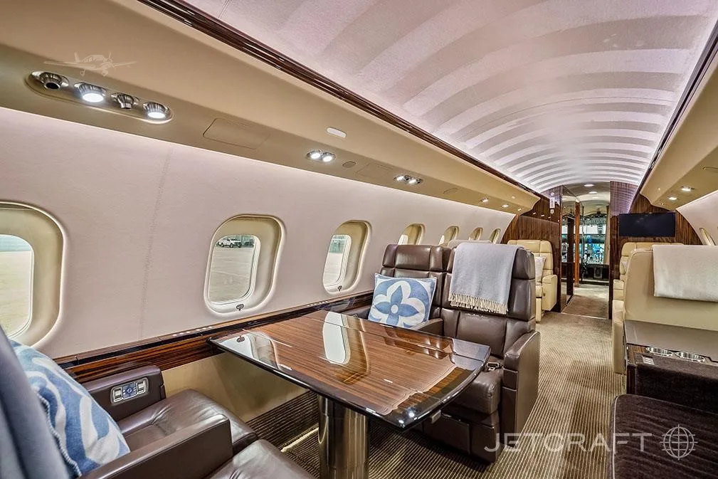 Cabin interior of a 2013 BOMBARDIER GLOBAL 6000.