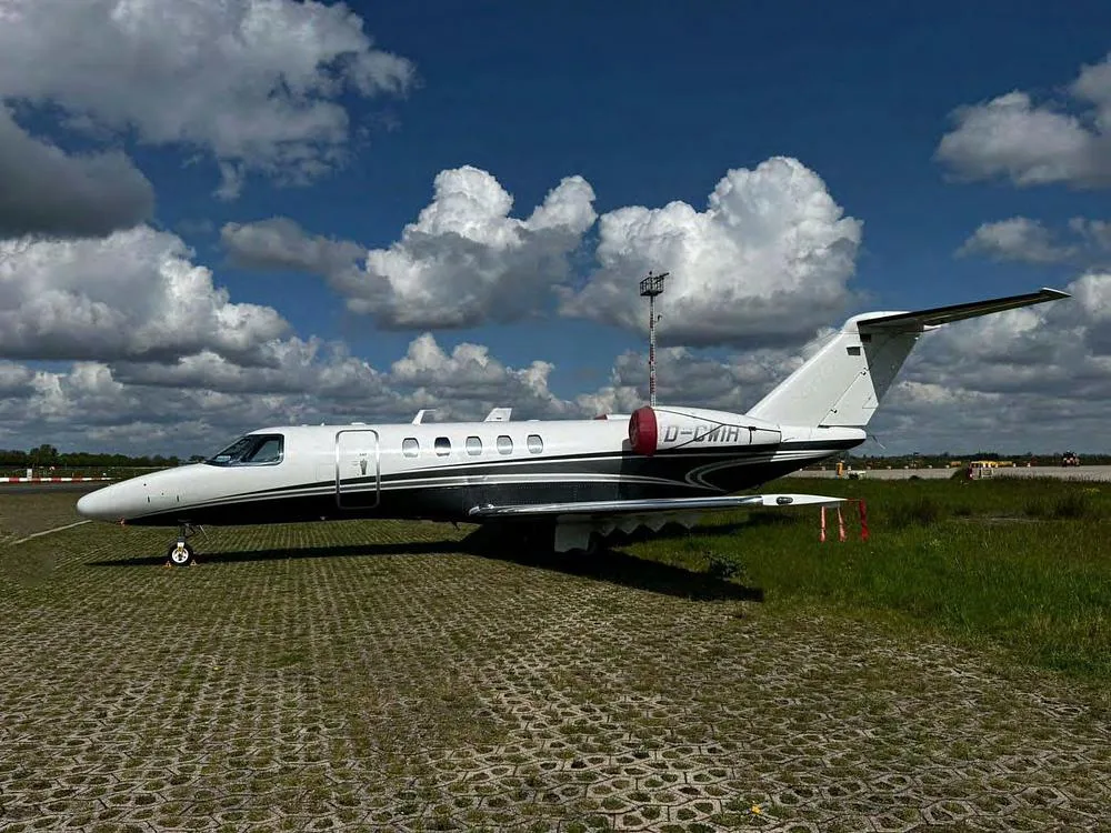 Exterior view of a 2019 Cessna Citation CJ4, D-CWIR.