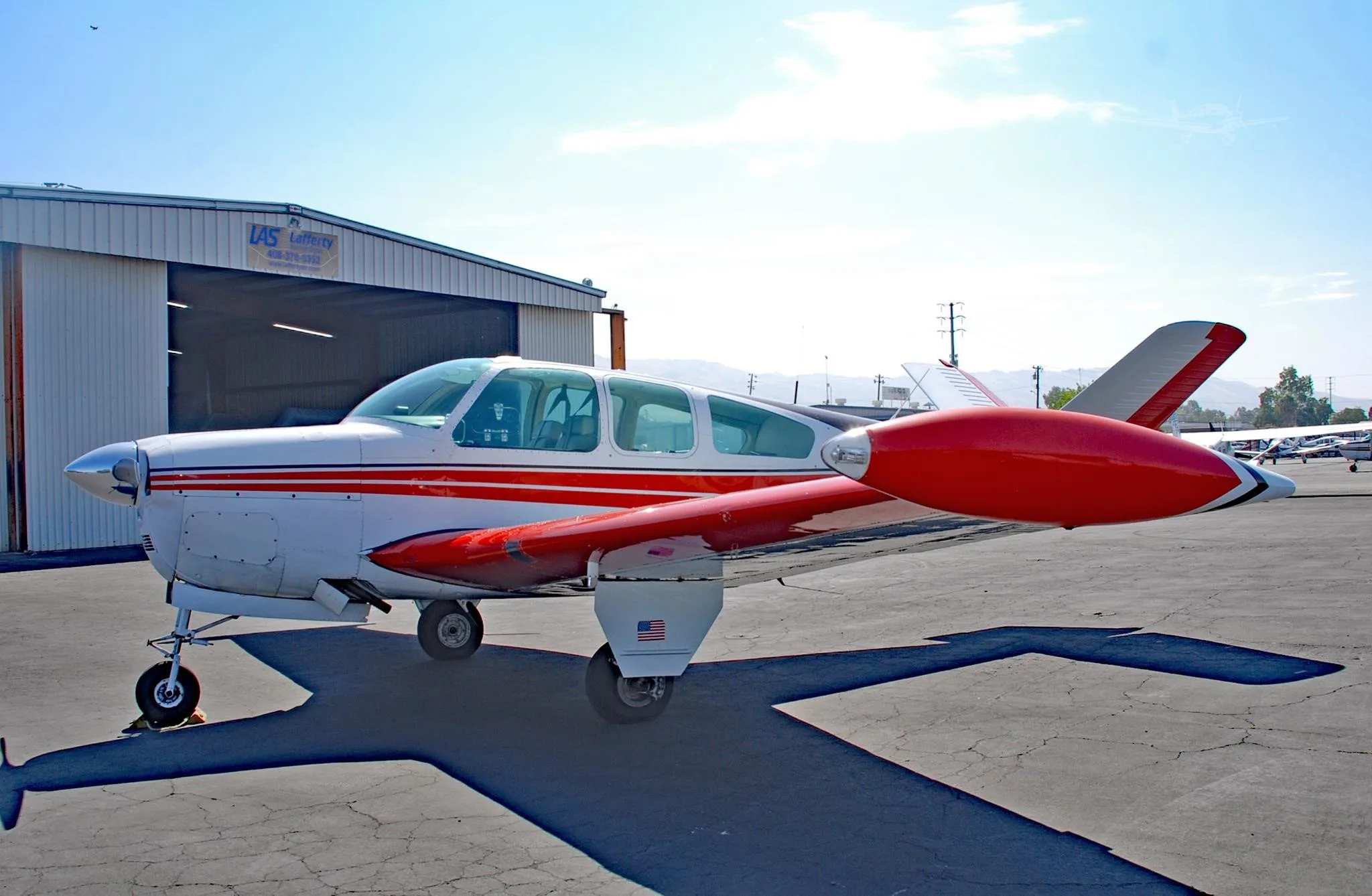 Exterior view of a 1956 BEECHCRAFT G35 BONANZA, N4256D.