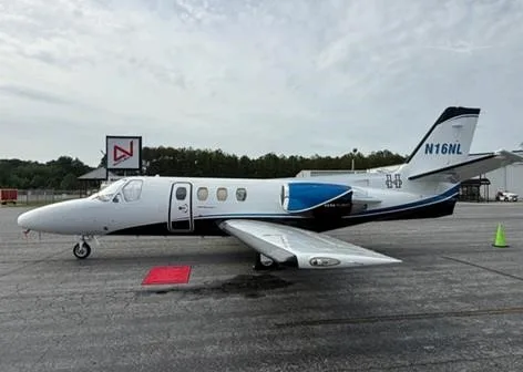 Exterior view of a 1977 CESSNA CITATION ISP, N16NL.
