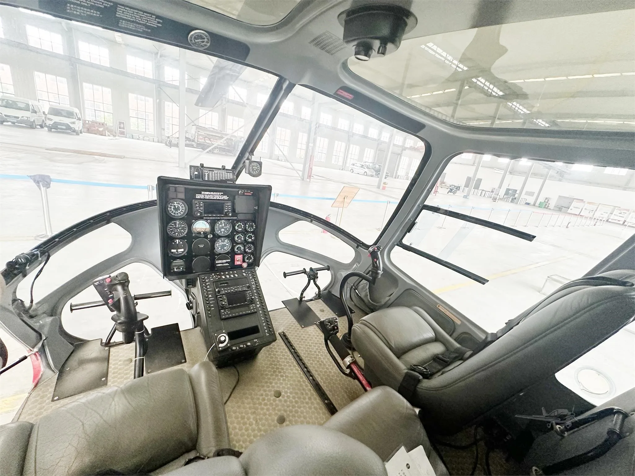 Cockpit and instrument panel of a 2015 ENSTROM 480B TURBINE.