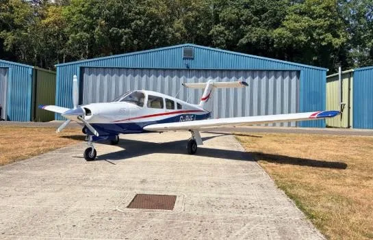 Exterior view of a 1979 PIPER ARROW IV, G-BHFJ.