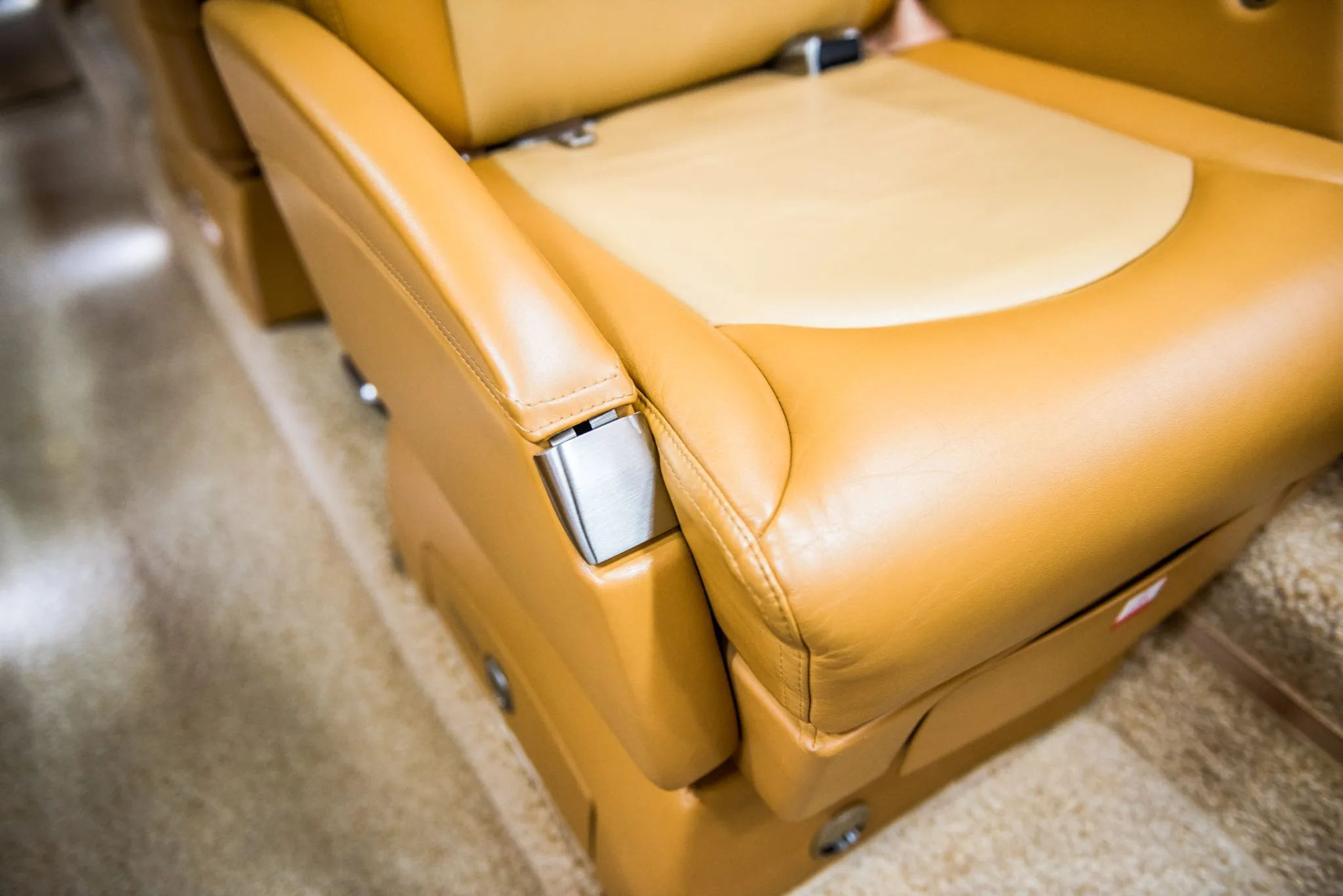 Cabin interior of a 2008 Bombardier Learjet 60XR.