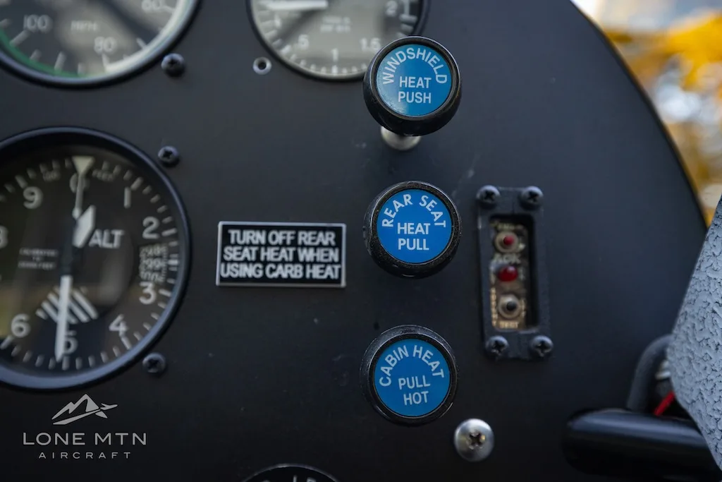 Cockpit and instrument panel of a 1978 Piper PA-18-150.