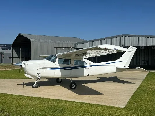 Exterior view of a 1979 Cessna 210N, ZS-NFH.