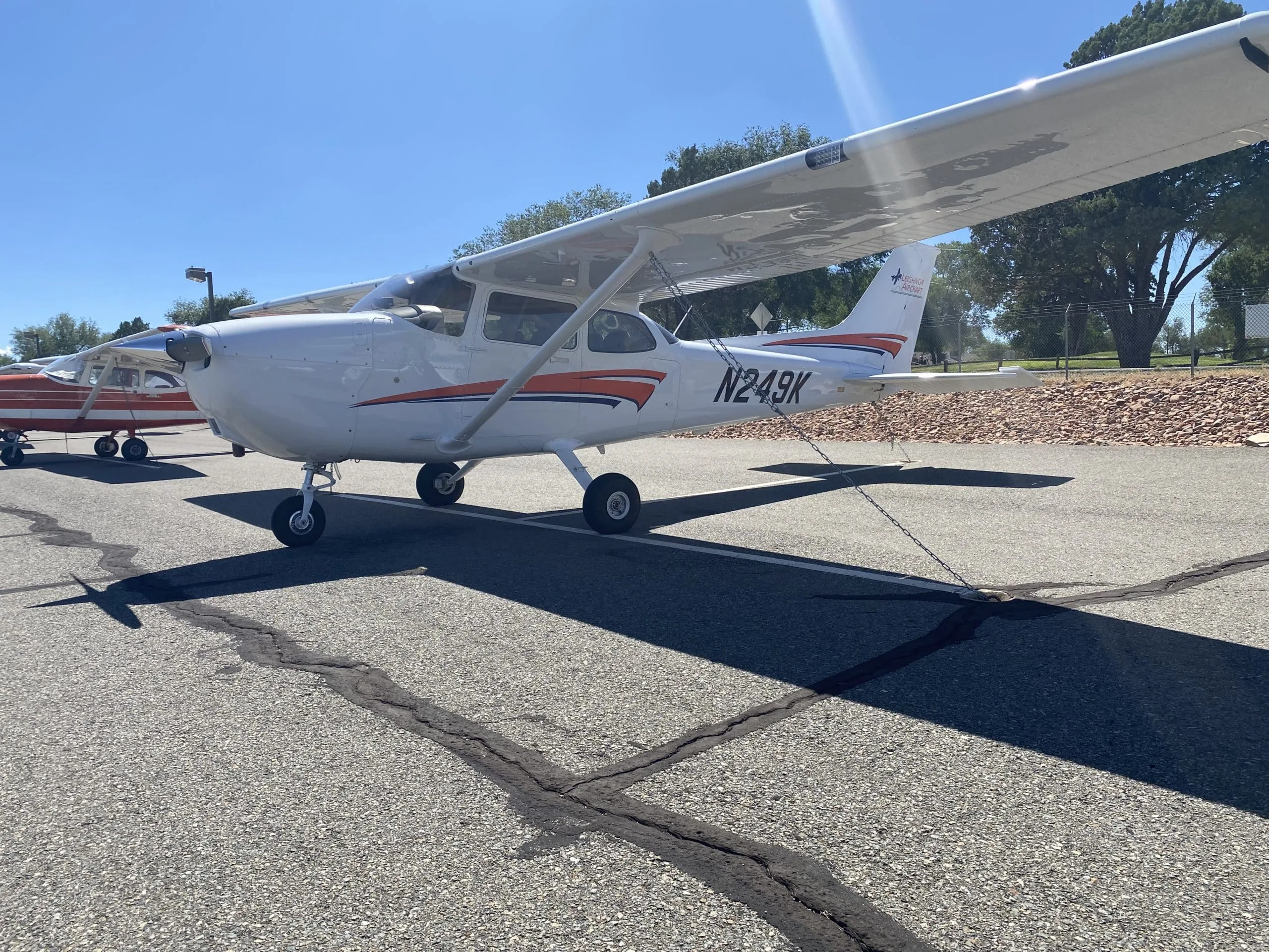 Exterior view of a Cessna C-172S Skyhawk, N249K.