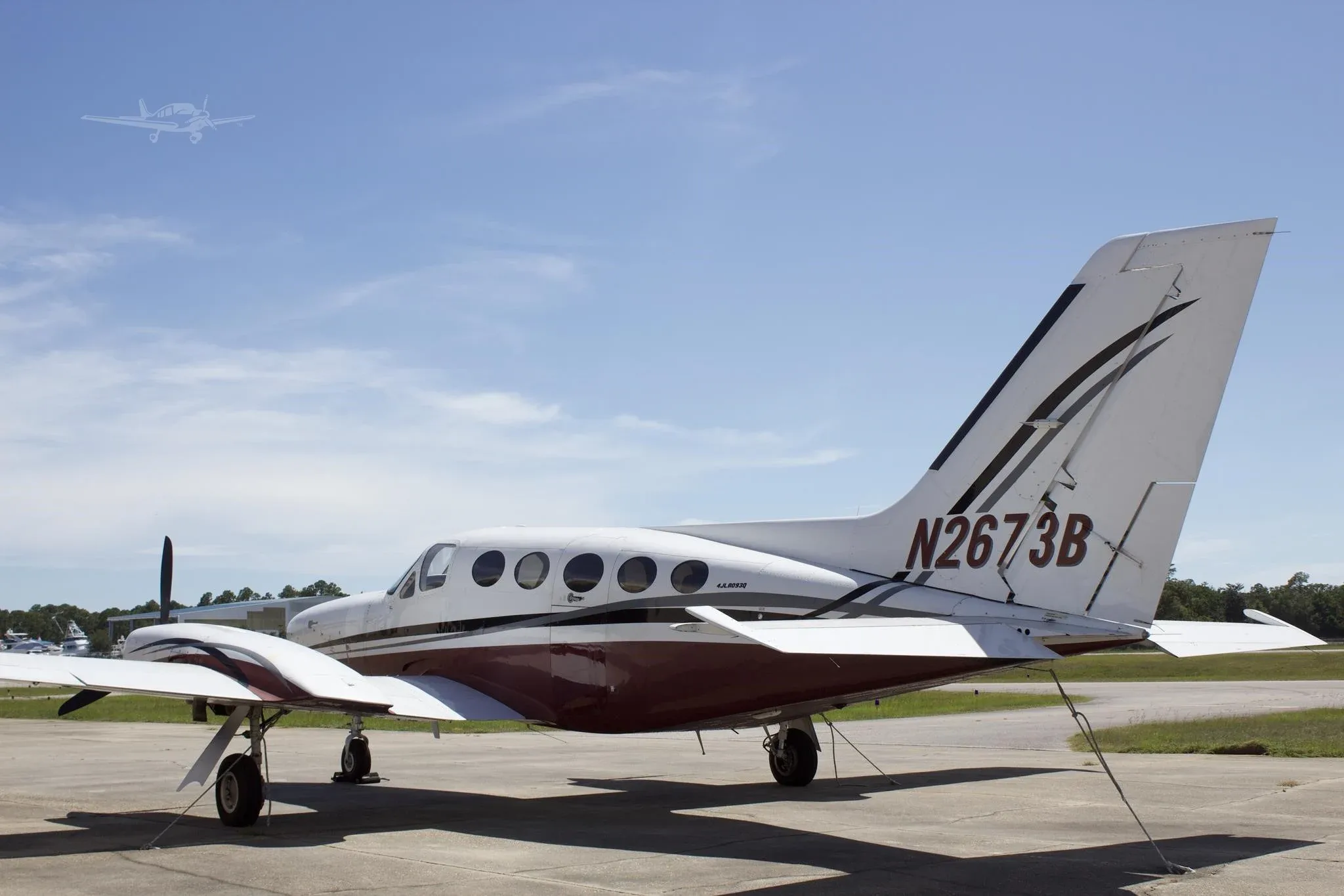 Exterior view of a 1980 CESSNA 414A, N2673B.