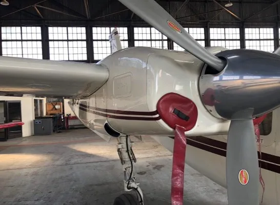 Exterior view of a 1969 Twin Commander 500S.