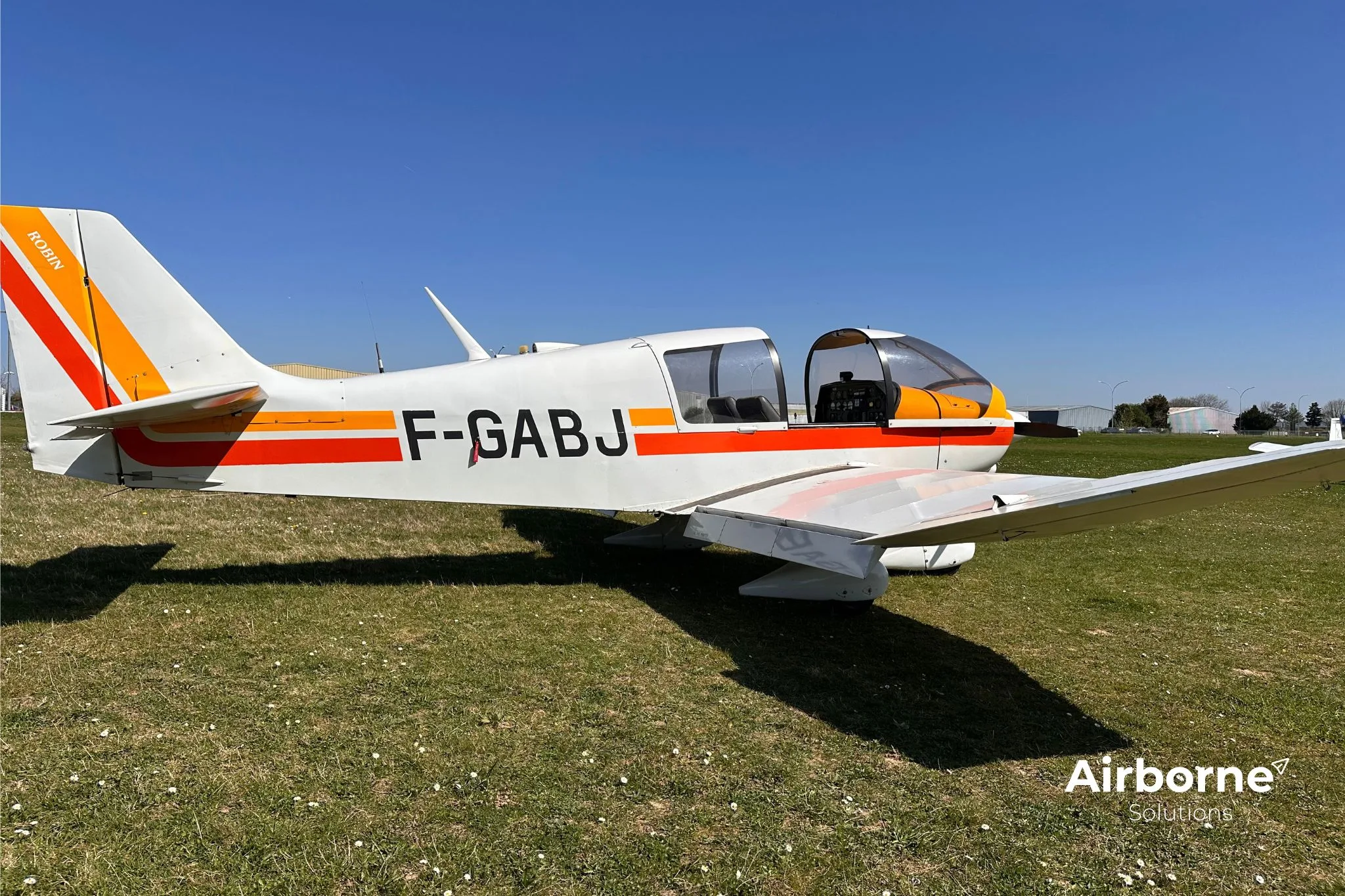 Exterior view of a 1970 Robin DR-400 108 Dauphin 80 2+2.