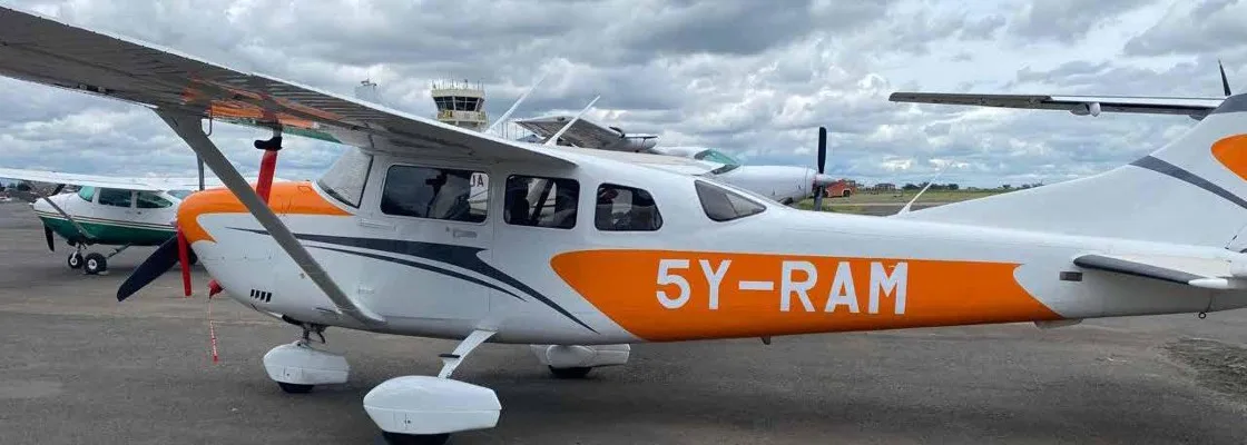 Exterior view of a 2023 Cessna T206H.