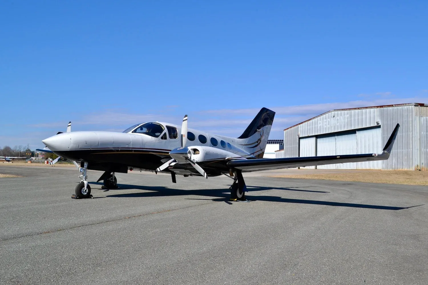 Exterior view of a 1979 Cessna 414A Chancellor — Carolina Jet.