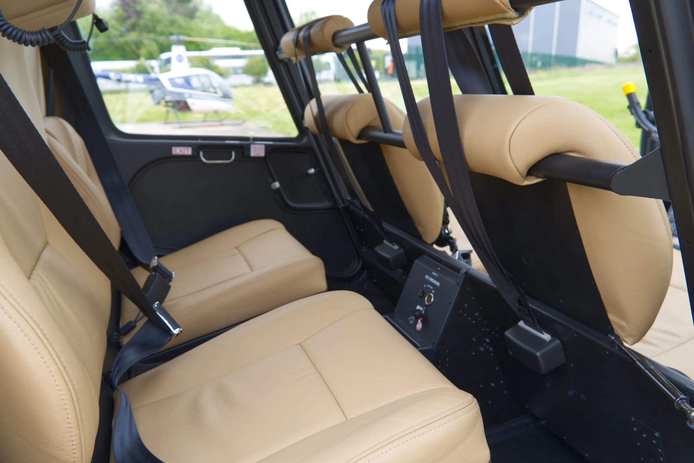 Cabin interior of a 2025 Robinson R44 Raven II.