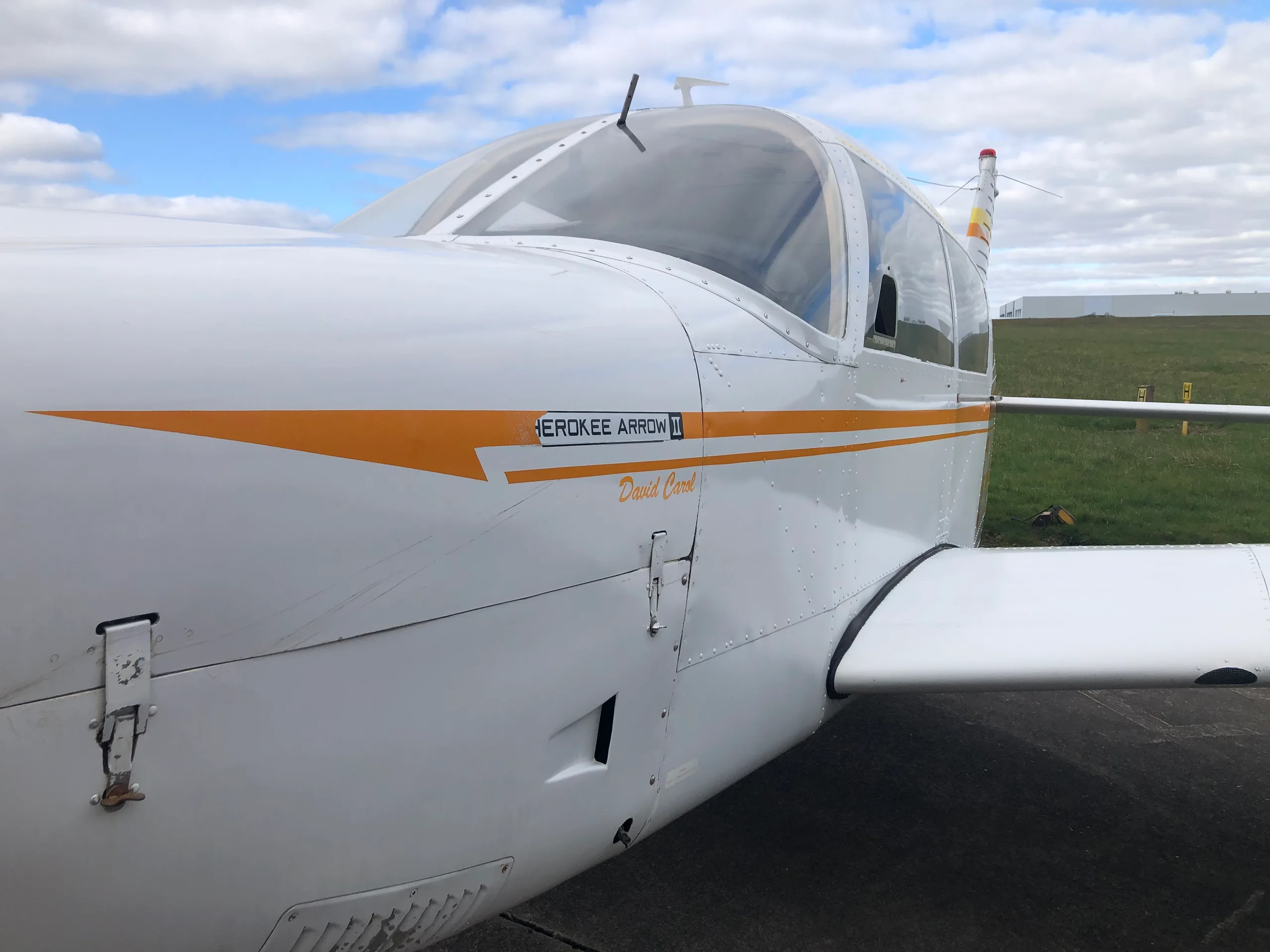 Exterior view of a 1979 Piper PA28RT-201 Arrow IV.