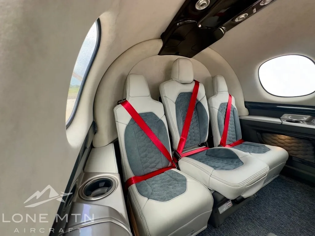 Cabin interior of a 2020 Cirrus SF50 G2 Vision Jet.