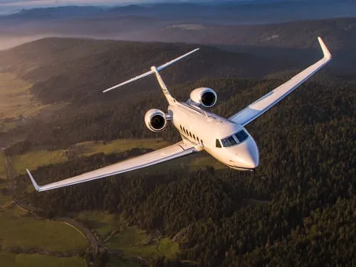 Exterior view of a 2003 Gulfstream, HS-LEE.