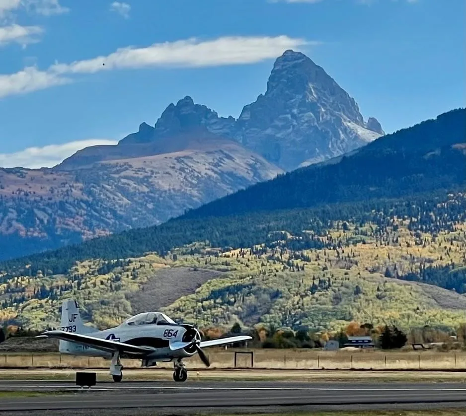 Exterior view of a NORTH AMERICAN T28B, N815SH.