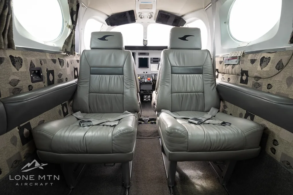Cabin interior of a 1977 Cessna 340A.