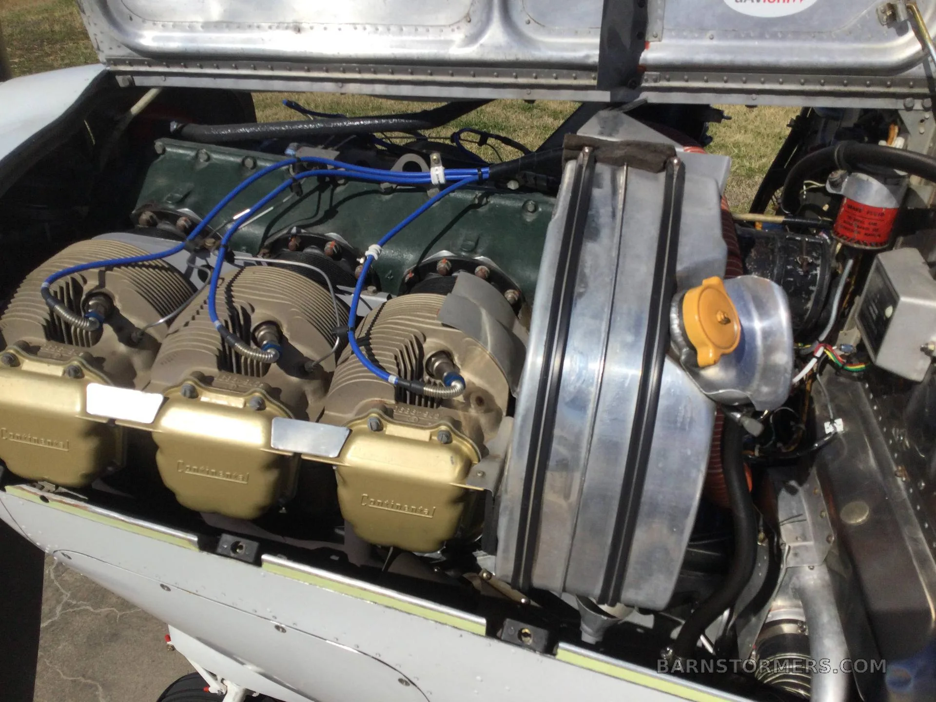 Engine detail of a 1956 Beechcraft BONANZA.