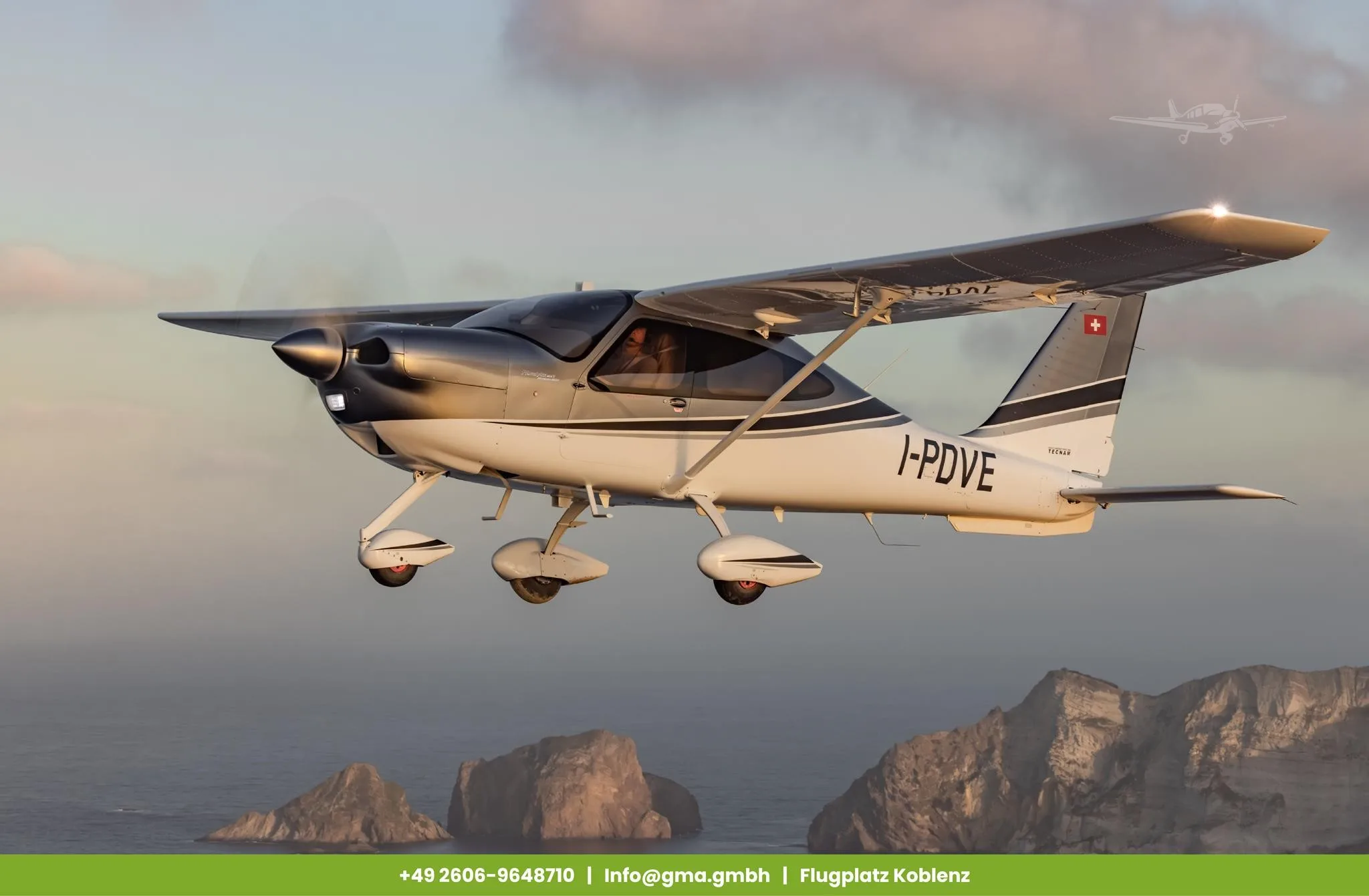 Marketing image of a 2026 TECNAM P2010 TDI.