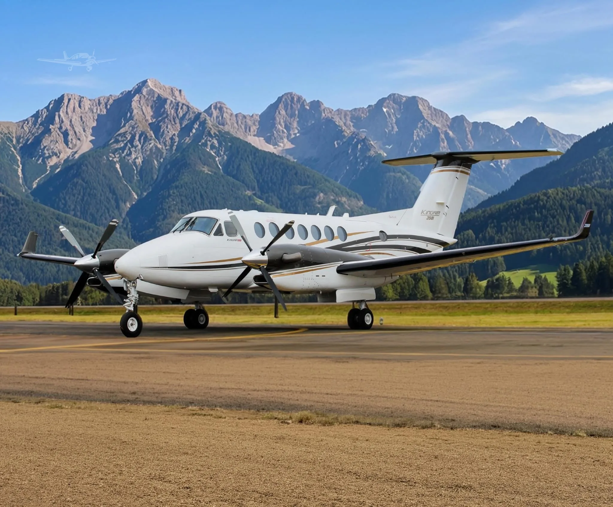 Exterior view of a 2020 BEECHCRAFT KING AIR 350I, ZS-TLP.