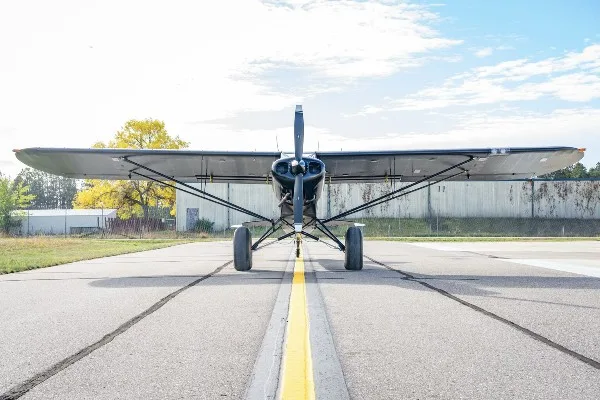 Exterior view of a 1957 Piper Super Cub PA-18-150, N57WS.
