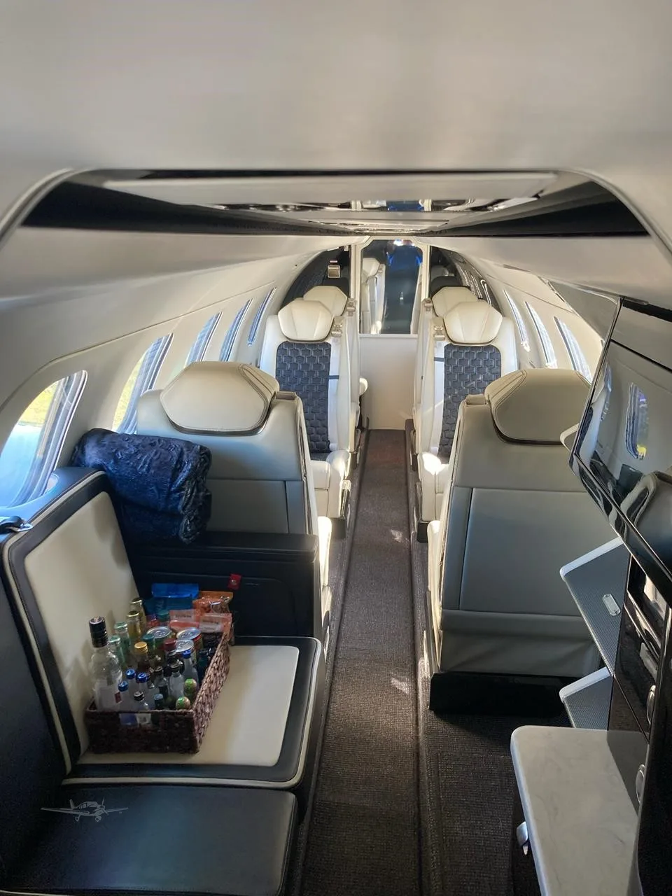 Cabin interior of a 2023 EMBRAER PHENOM 300E.