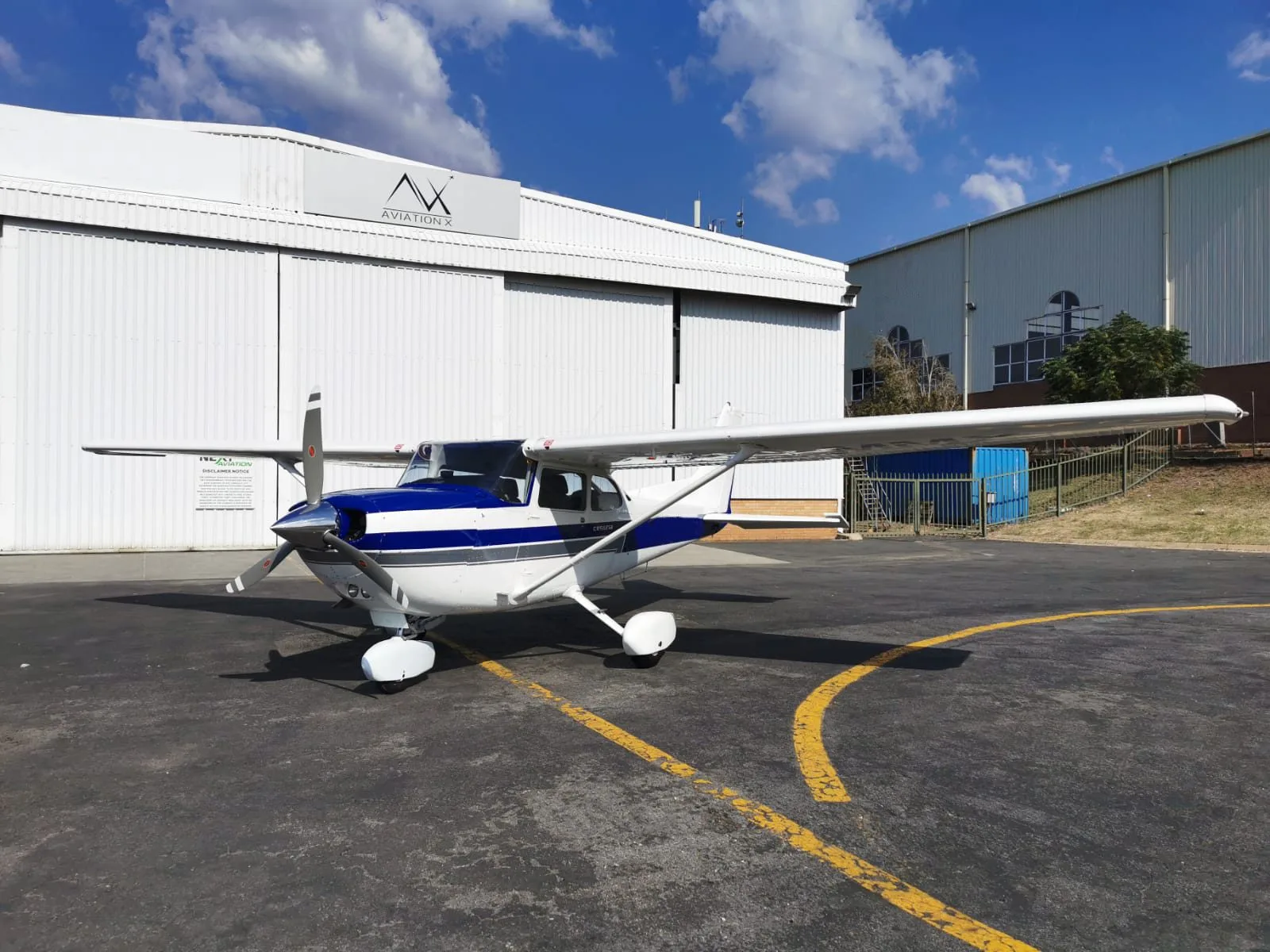 Exterior view of a 1977 Cessna R172K Hawk XP.