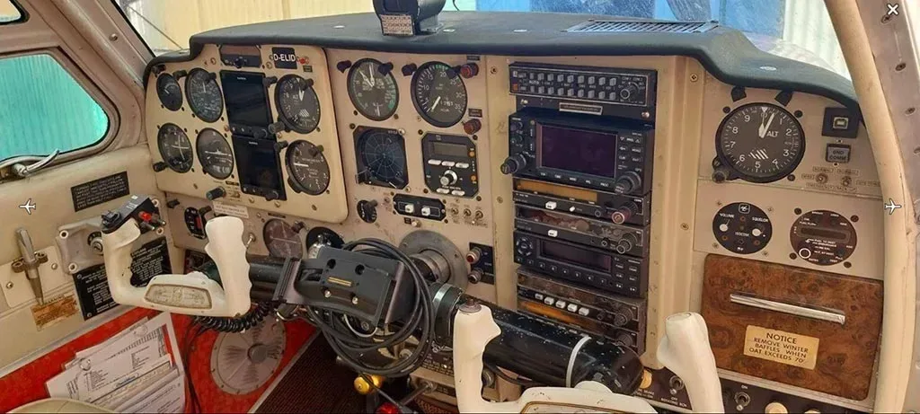 Avionics suite of a 1966 Beechcraft Debonair.