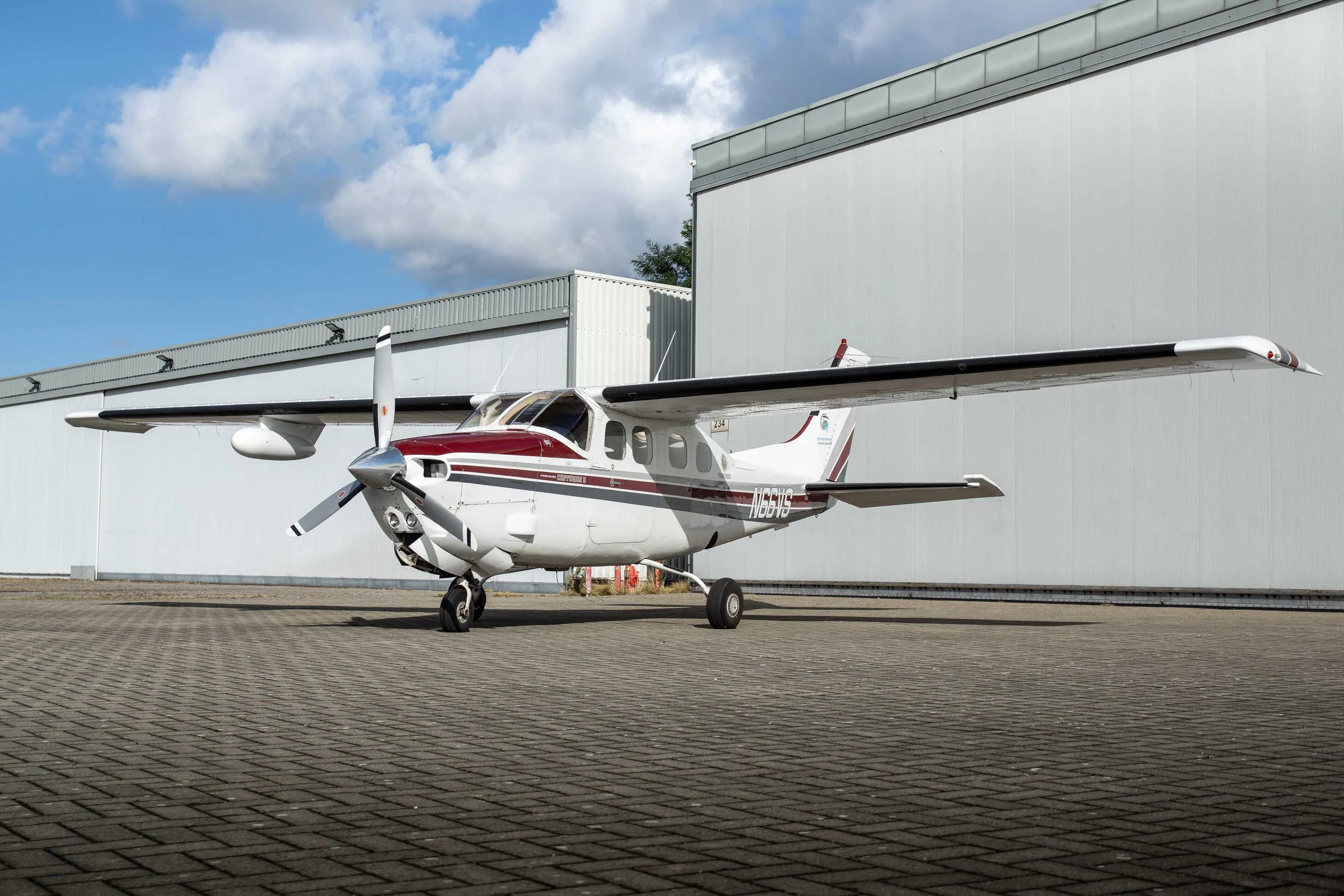 Exterior view of a 1979 Cessna P210N, N66VS.