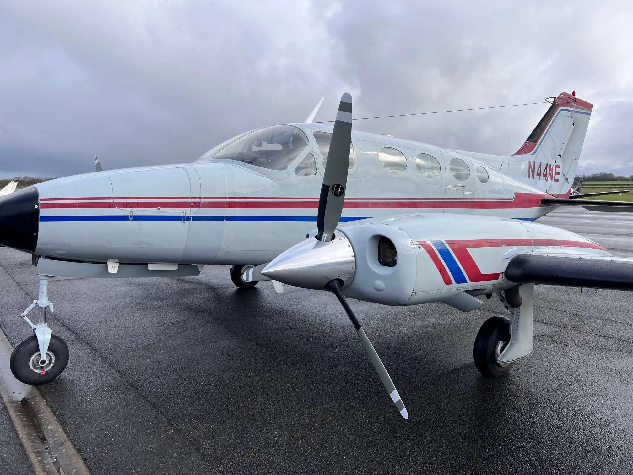 Exterior view of a 1970 Cessna 414.