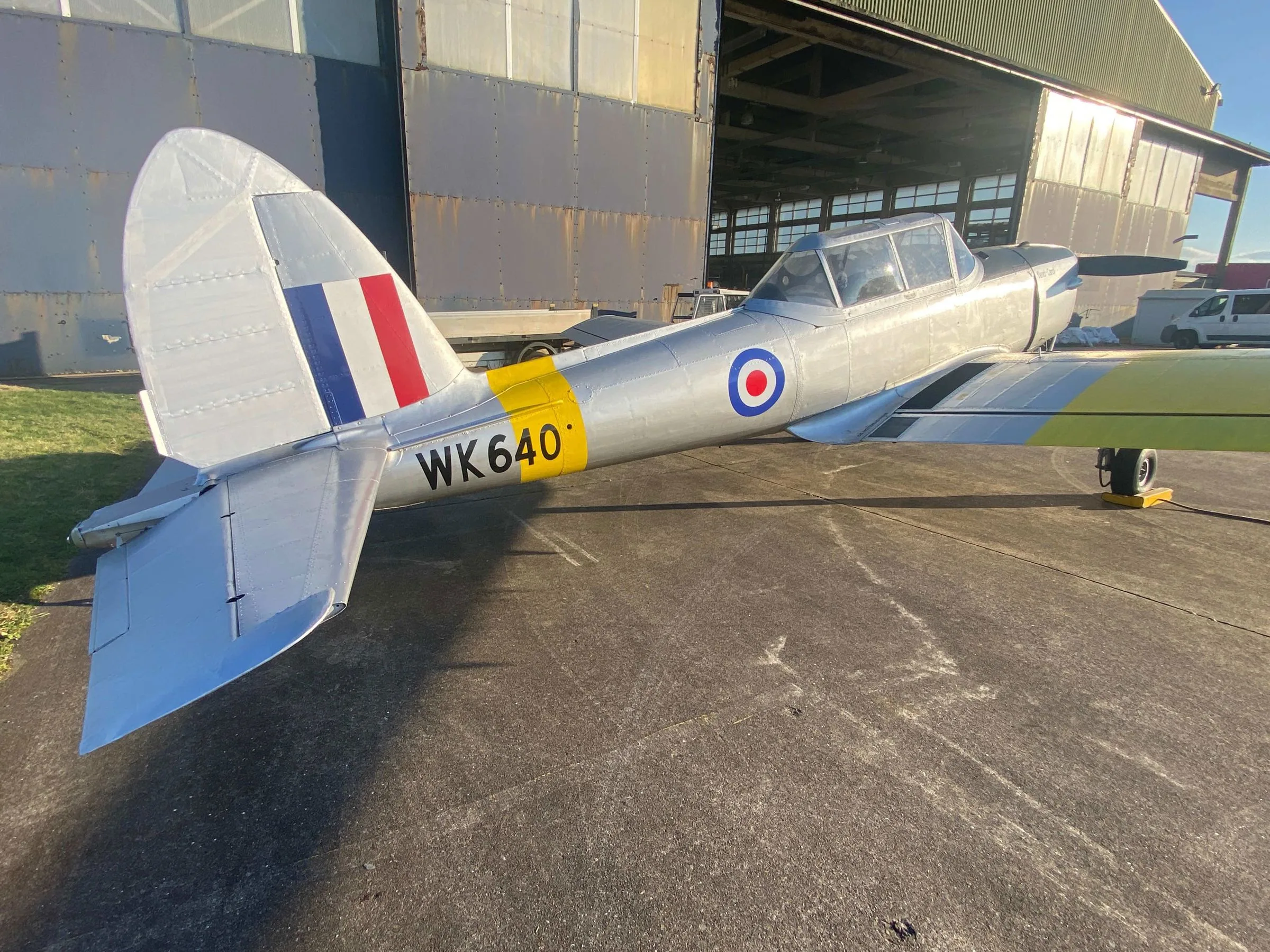 Exterior view of a 1955 de Havilland DHC-1 Chipmunk Mk 22.