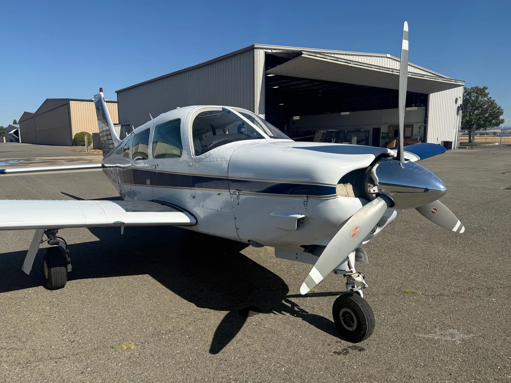 Exterior view of a 1976 PIPER ARROW II, N4531F.