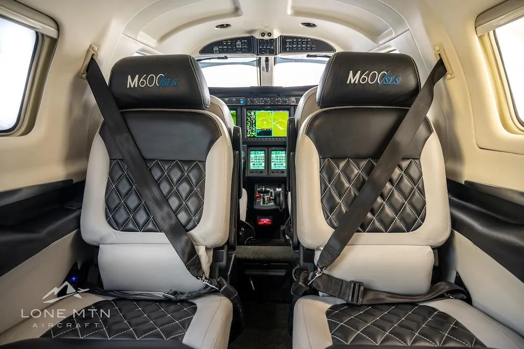 Cabin interior of a 2022 Piper PA-46-600TP M600.