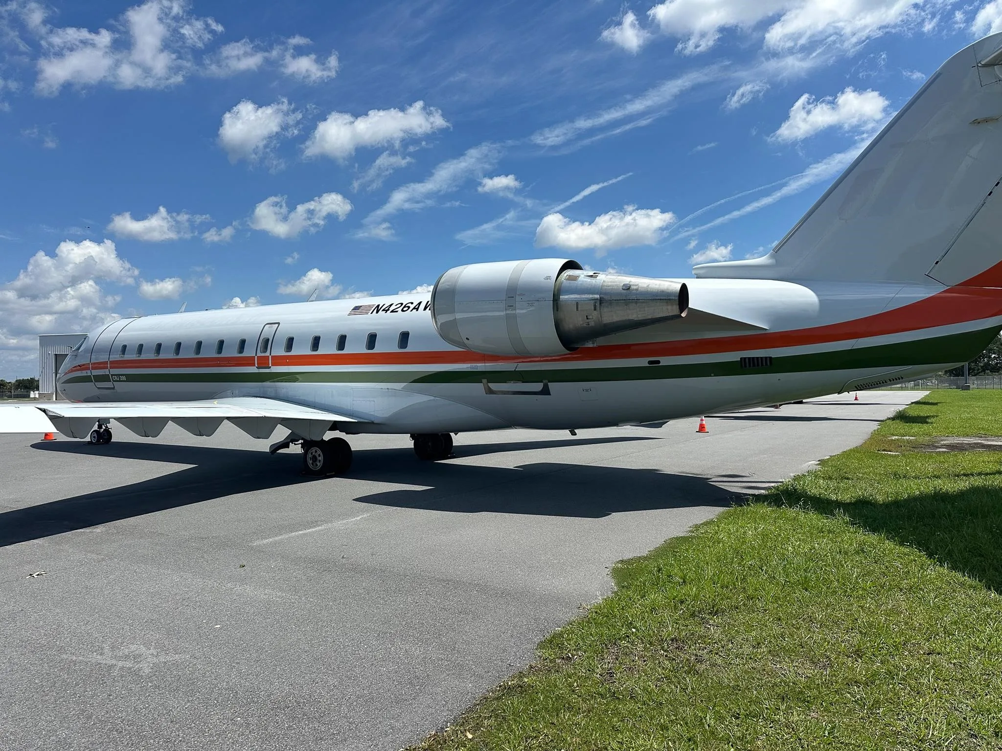 Exterior view of a 2002 BOMBARDIER CRJ-200, N452AW.