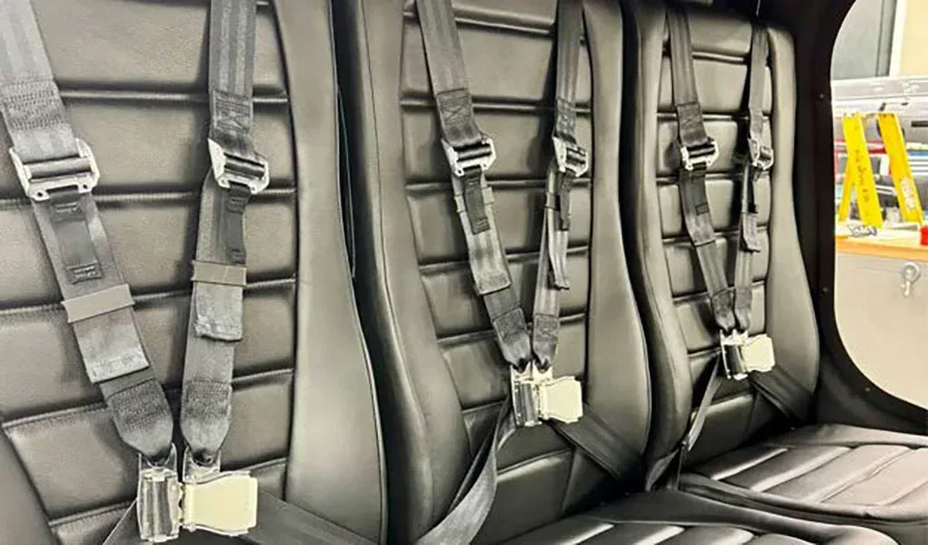 Cabin interior of a 2026 Bell 505 Jet Ranger X.