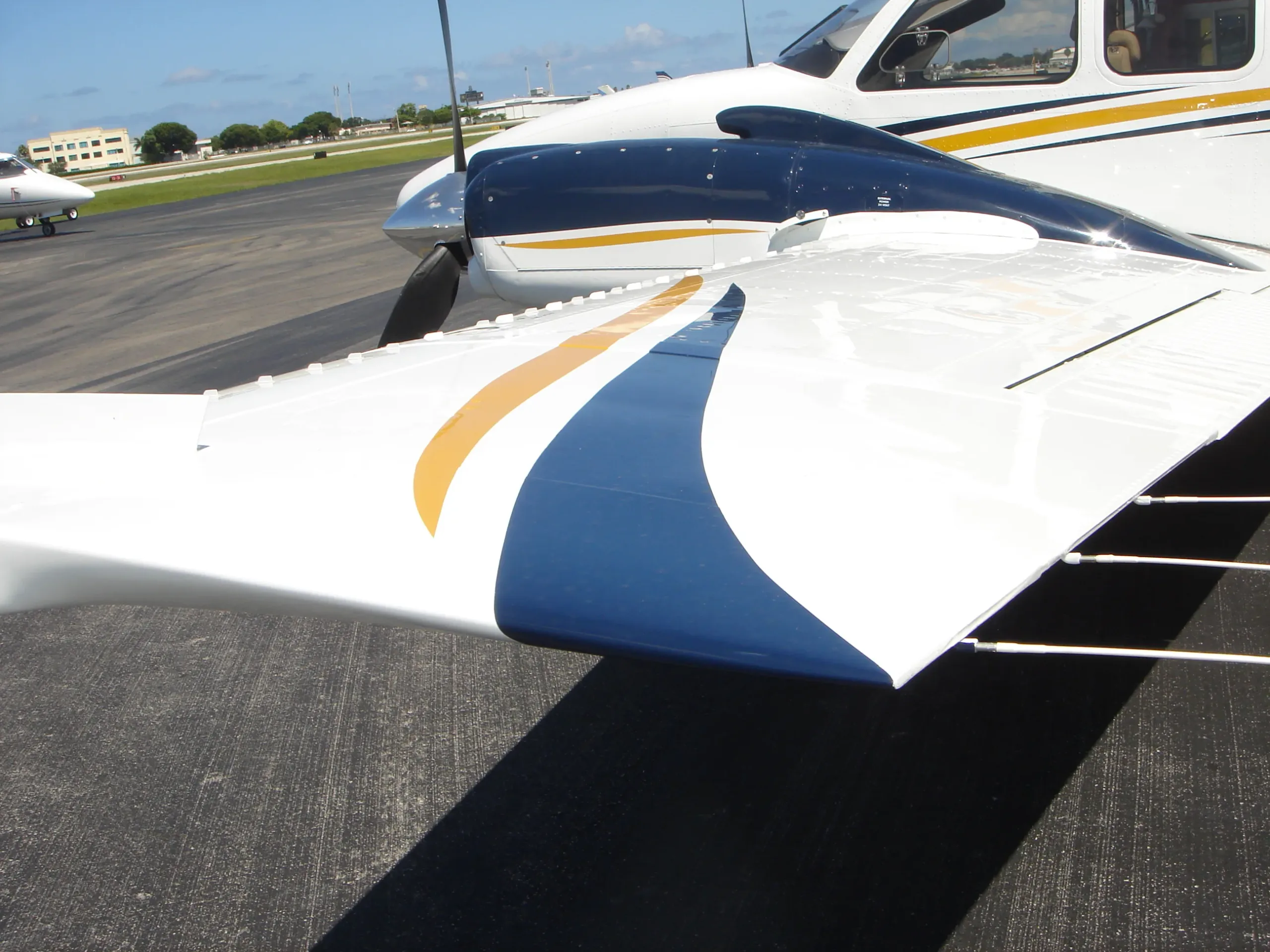 Exterior view of a 2013 Beechcraft Baron G58.