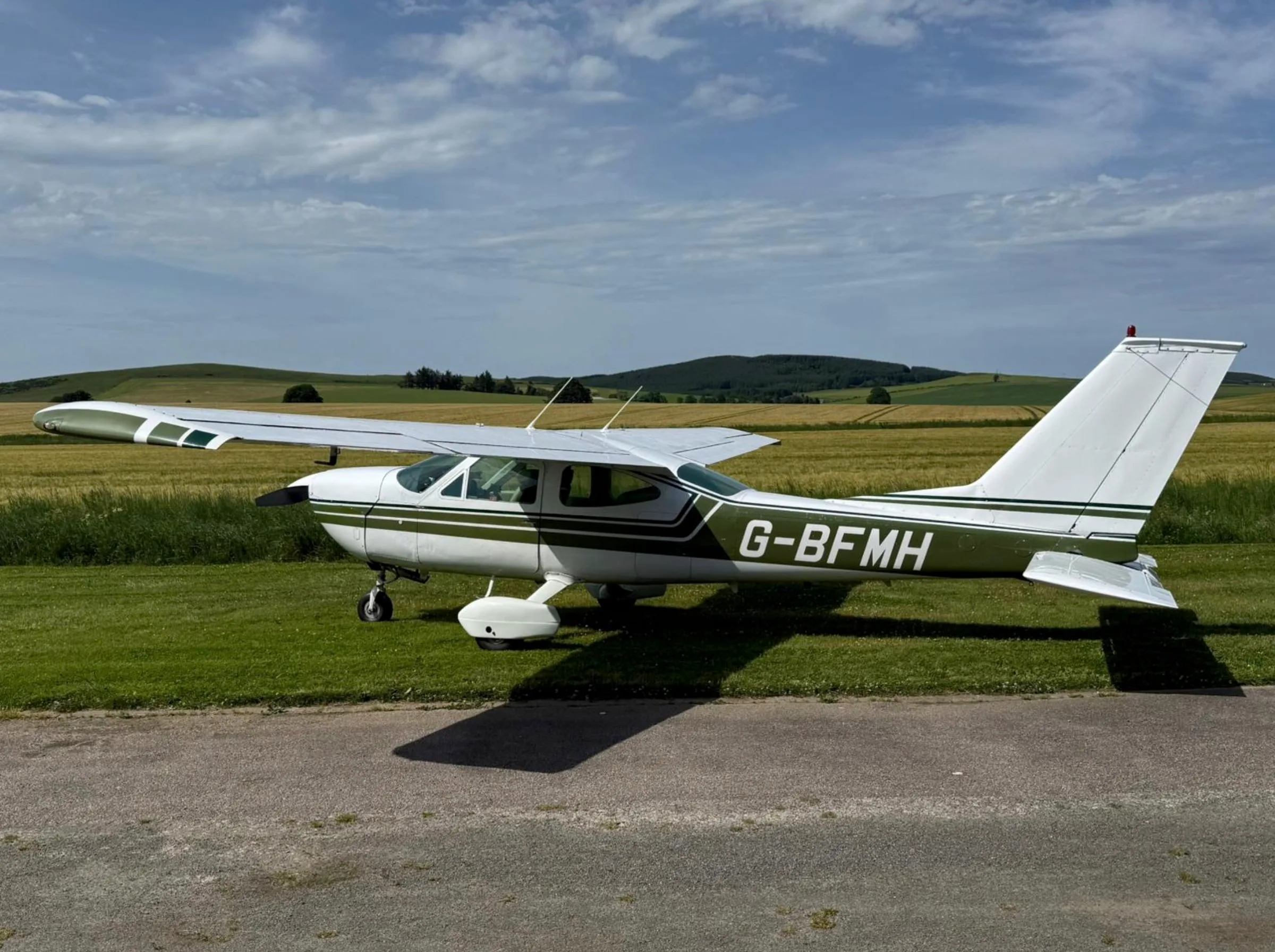 Exterior view of a 1973 Cessna 177B Cardinal.