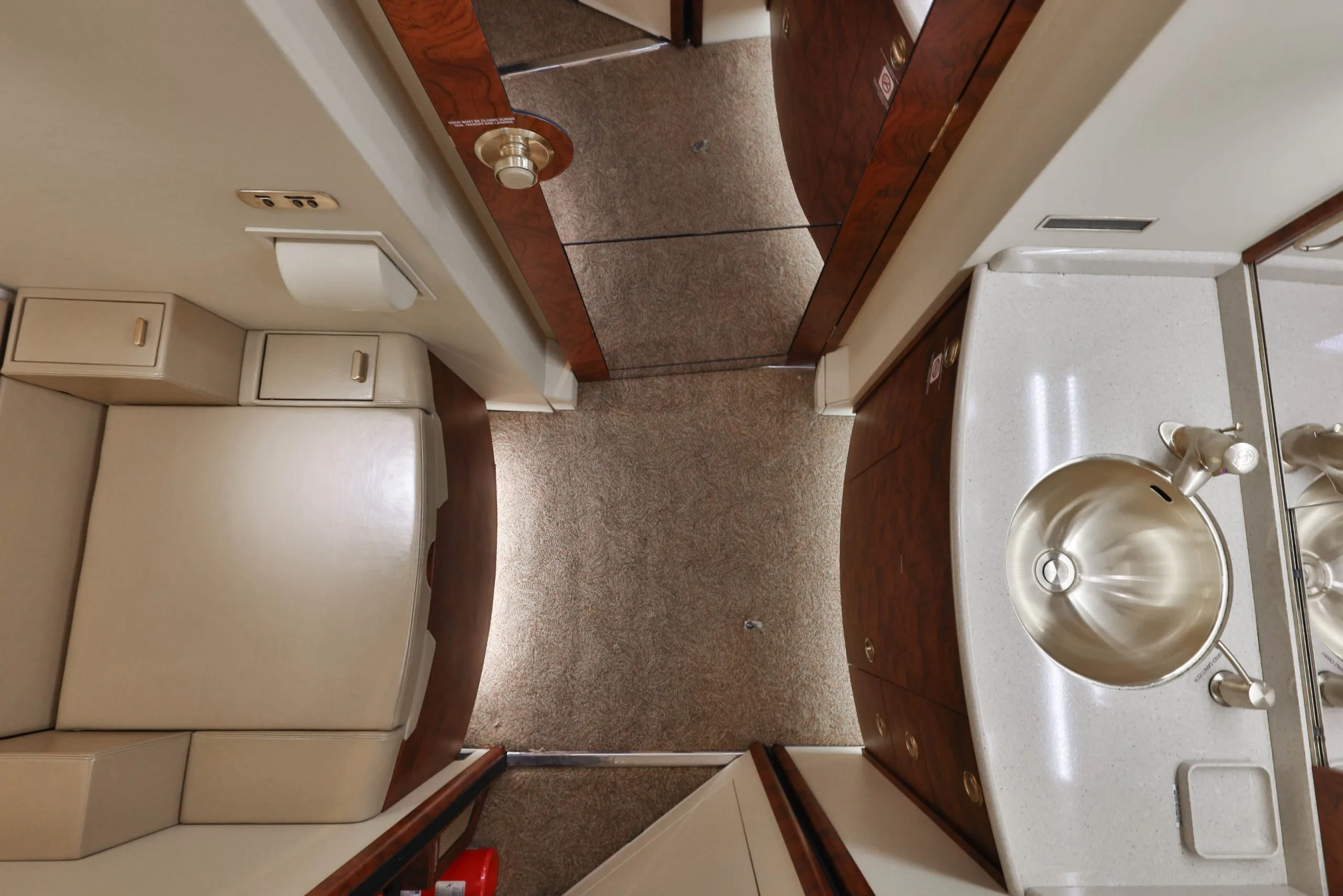 Cabin interior of a Dassault Falcon 2000LX.